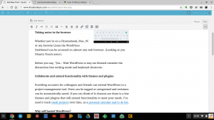 Distraction free writing mode