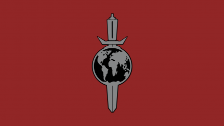Terran Empire Logo on Red Background