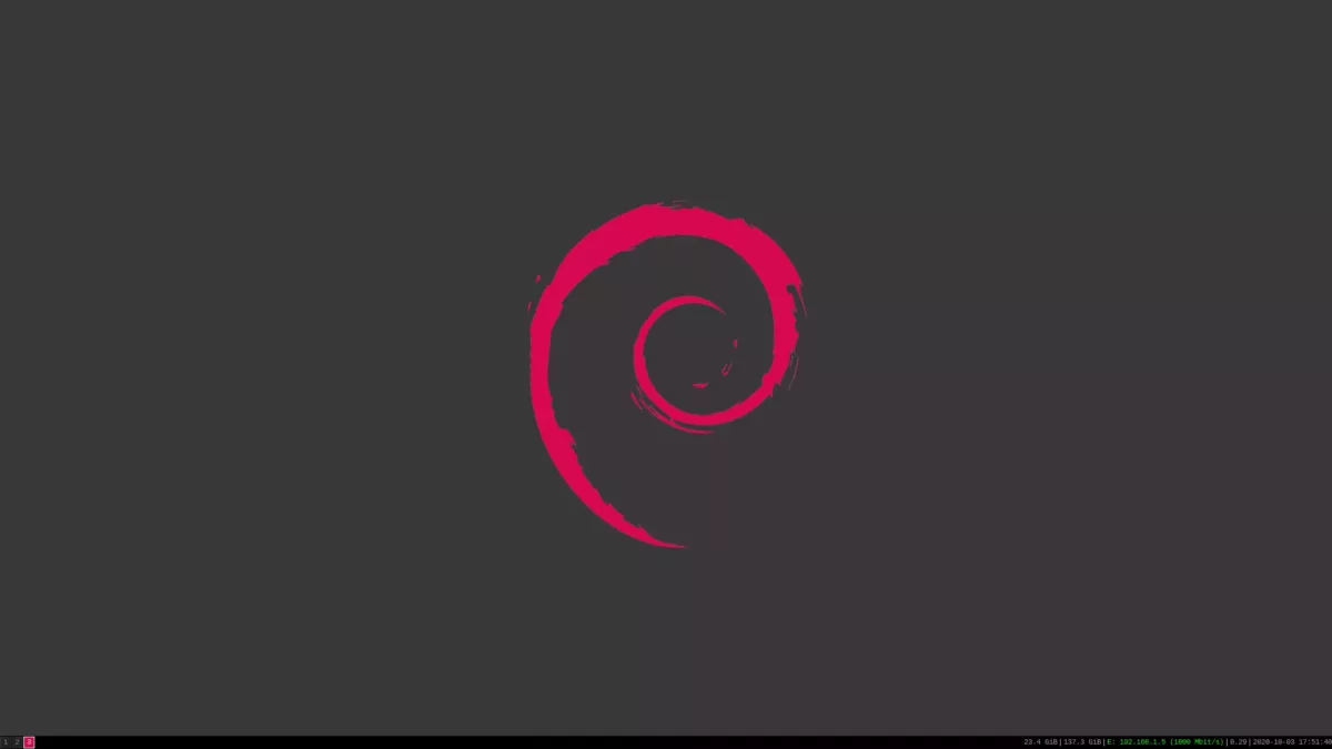 Debian i3 Desktop with Debian logo