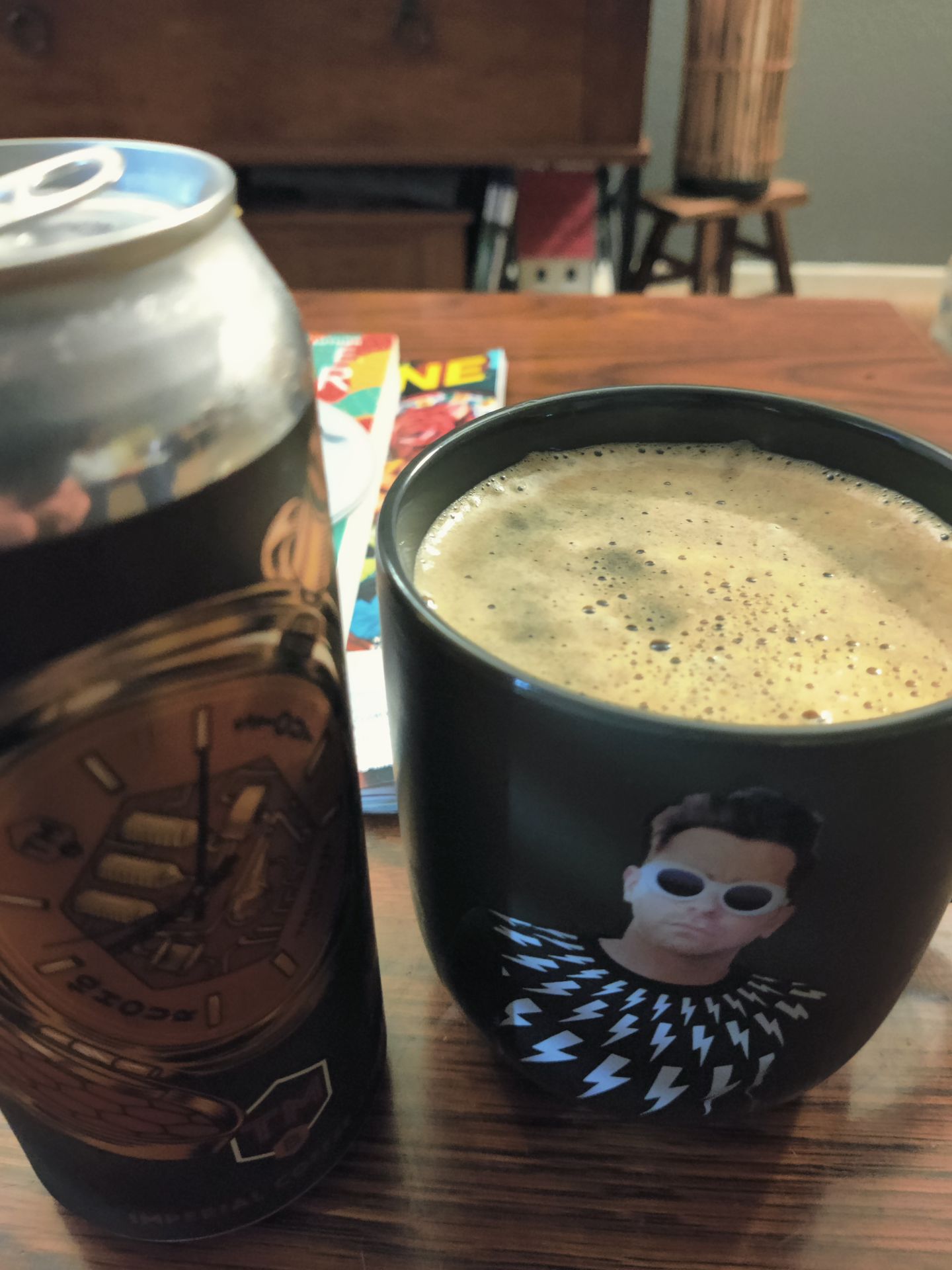 10 Hour Coffee Stout in a Coffee mug from Long Beach Brewing